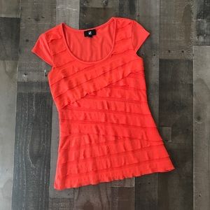 Orange iZ Byer ruffle top